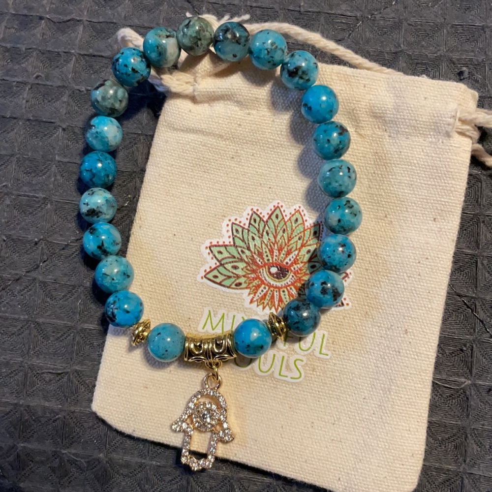 New Blue Kiwi Jasper Bracelet (mindful souls)